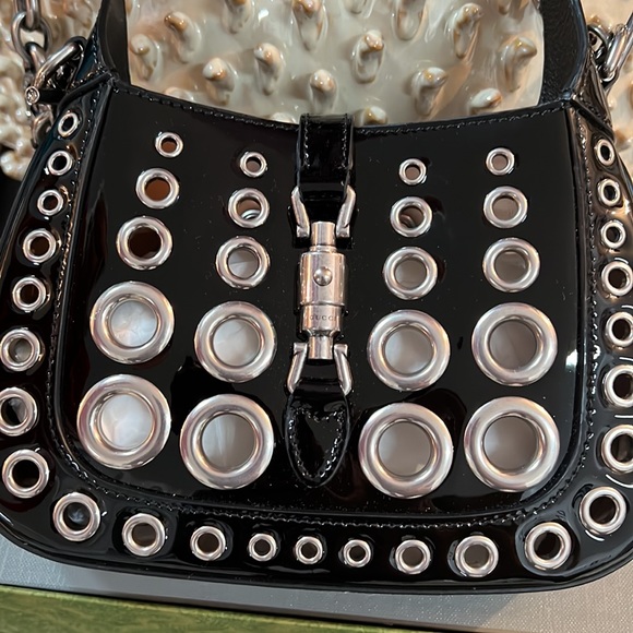 LIMITED GUCCI black and silver chain Gucci bag with Swarovski crystals. BNIB - Picture 4 of 10